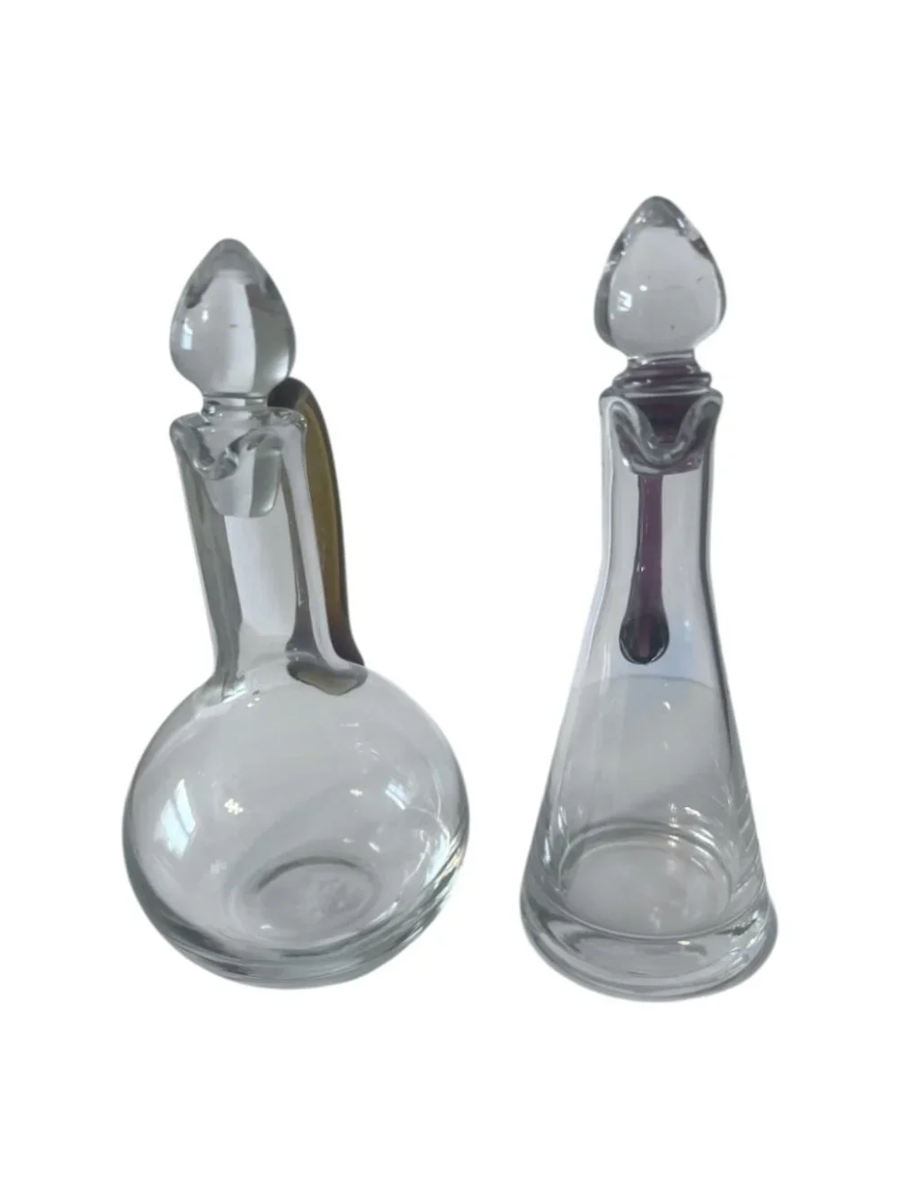 Pier 1 Imports Glass Oil and Vinegar Cruet Set With Stoppers Boxed